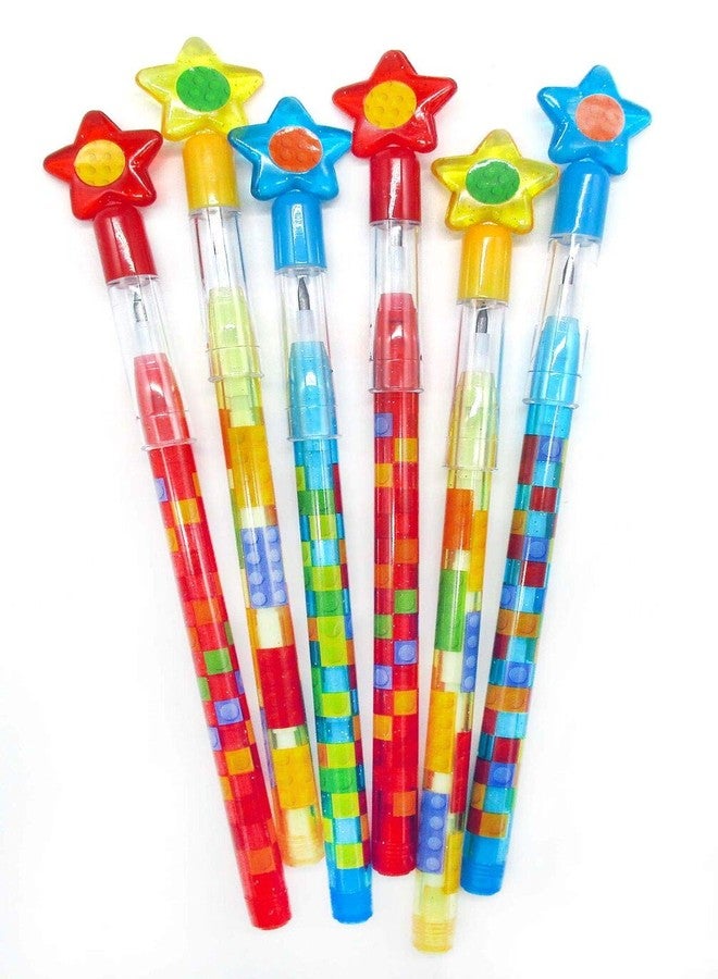 TINYMILLS Tiny Mills 24 Pcs Building Blocks Brick Multi Point Stackable Pencil with Eraser for Brick Birthday Party Favor Prize Carnival Goodie Bag Stuffers Classroom Rewards Pinata Fillers - Image 2