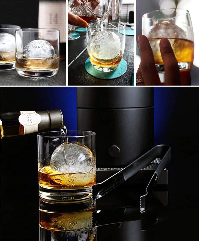 XEREBIAN Ice Cube Trays Silicone Round Ice Cube Tray Big Size Ice Cube Molds for Whiskey Cocktails Keep Drinks Chilled Reusable and BPA Free Combo - Image 2