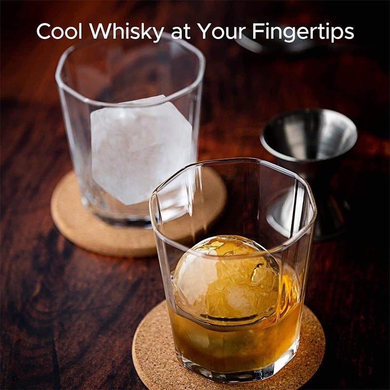 XEREBIAN Ice Cube Trays Silicone Round Ice Cube Tray Big Size Ice Cube Molds for Whiskey Cocktails Keep Drinks Chilled Reusable and BPA Free Combo - Image 3