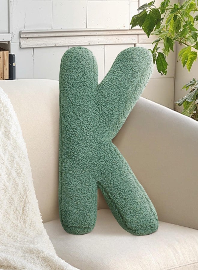 huraty Letter Throw Pillow Initial Letter Cushion Lambs Wool Kids Room Decor Accent Decorative Pillow for Nursey (K, 14.9" Lx11.8 W) - Image 1