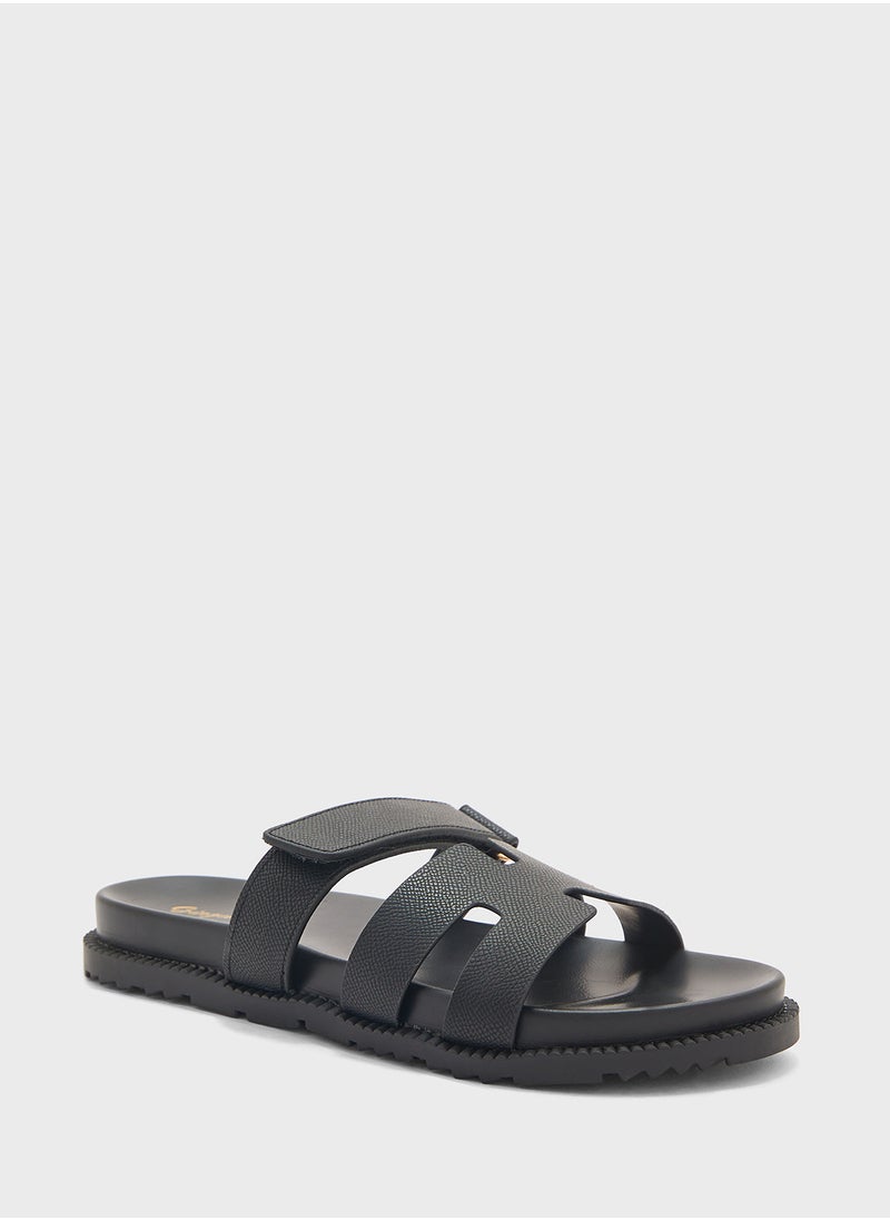 Ginger - Gladiator Velcro Strap Flat Sandal - Image 1