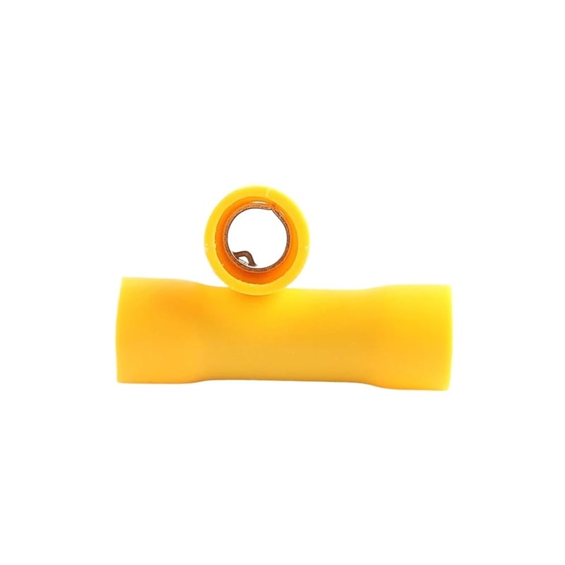 Yellow BV5 5 25PCS Copper Conductor Insulated Butt Connectors Crimp Terminals Set - Image 1