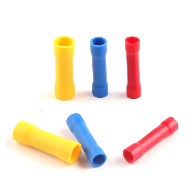 Yellow BV5 5 25PCS Copper Conductor Insulated Butt Connectors Crimp Terminals Set - Image 4