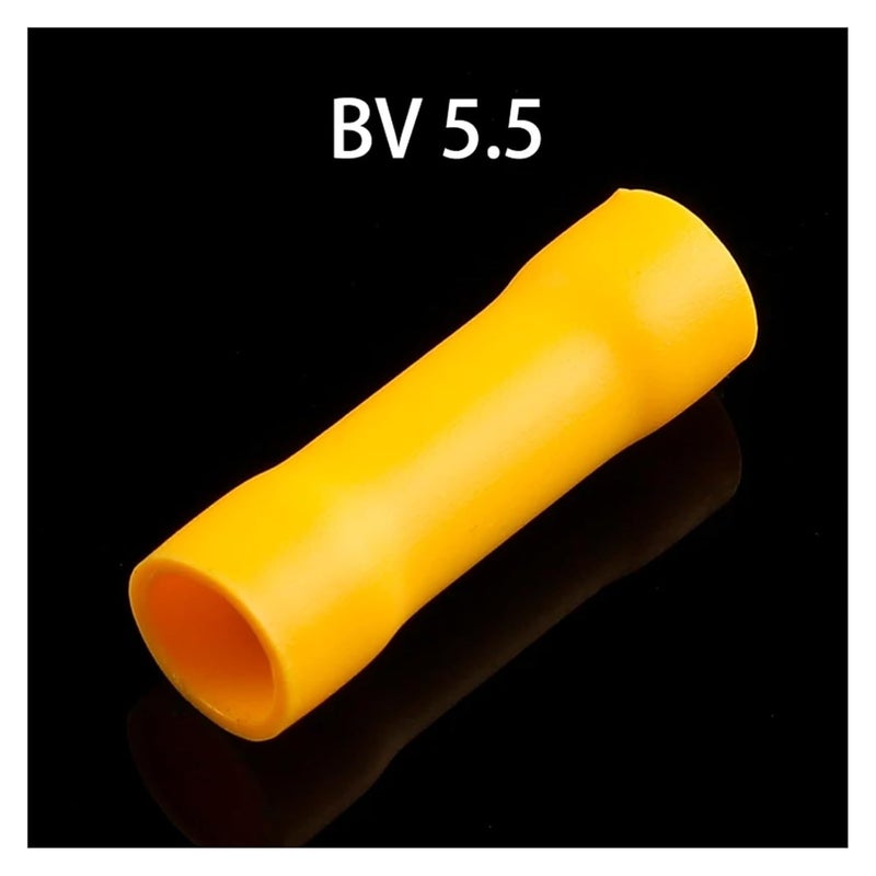 Yellow BV5 5 25PCS Copper Conductor Insulated Butt Connectors Crimp Terminals Set - Image 2