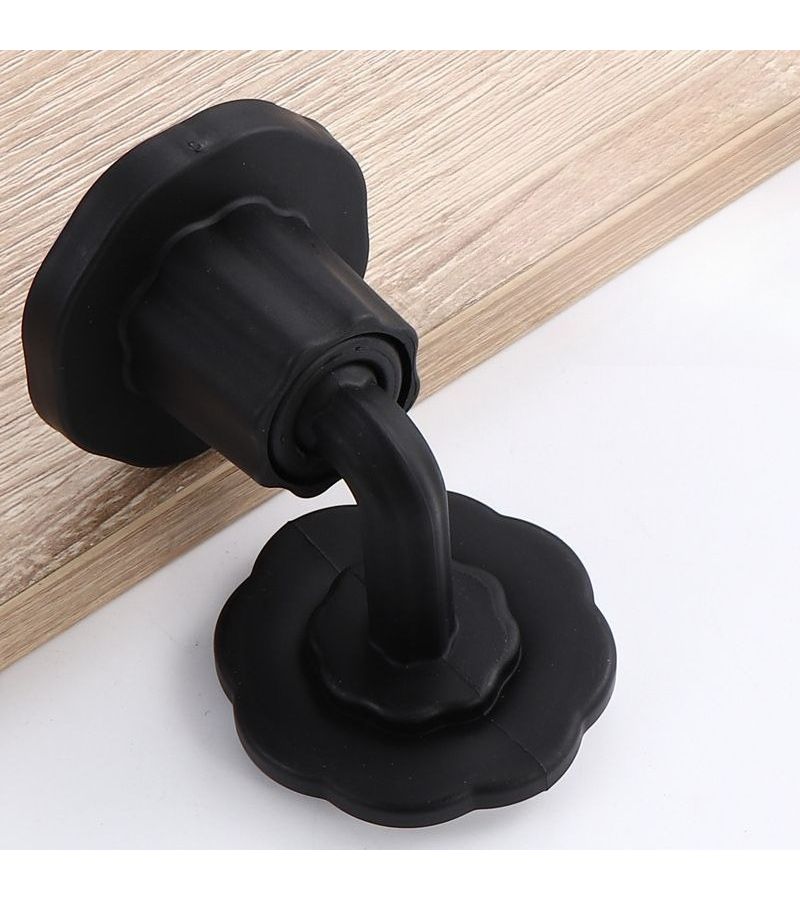 Black 2 Pack Silent Door Stopper Suction Anti Collision Device For Bathroom Bedroom - Image 1