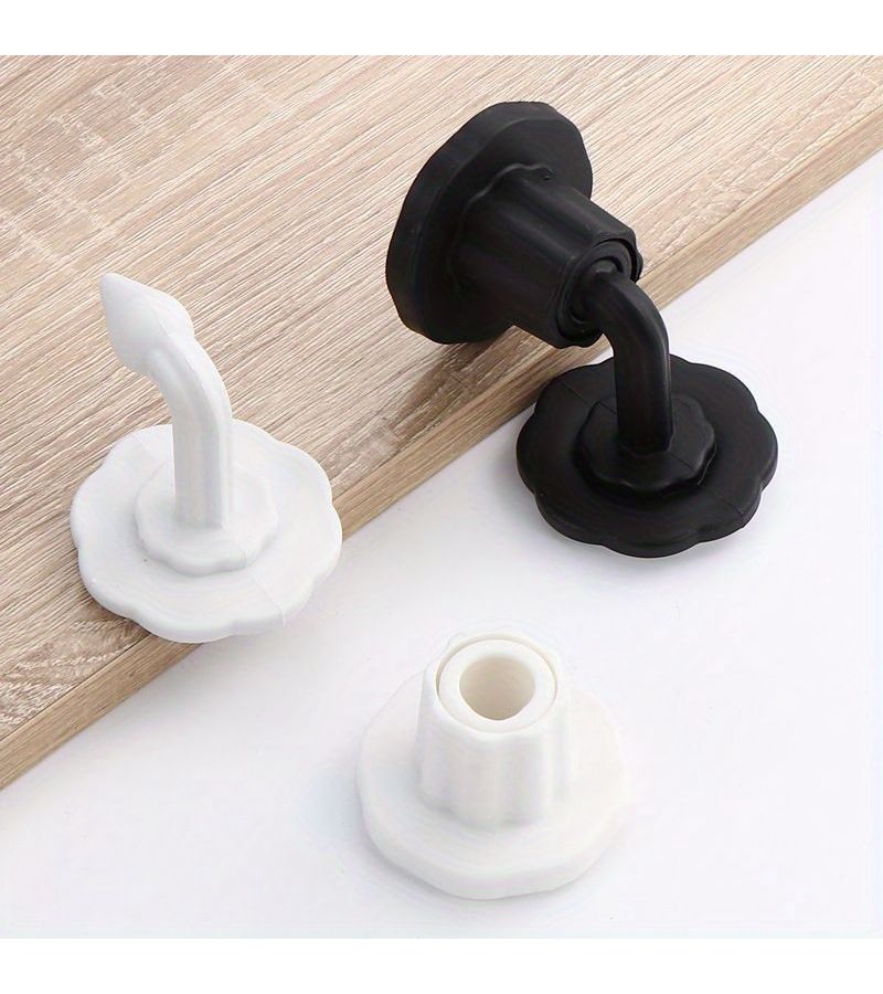 Black 2 Pack Silent Door Stopper Suction Anti Collision Device For Bathroom Bedroom - Image 3