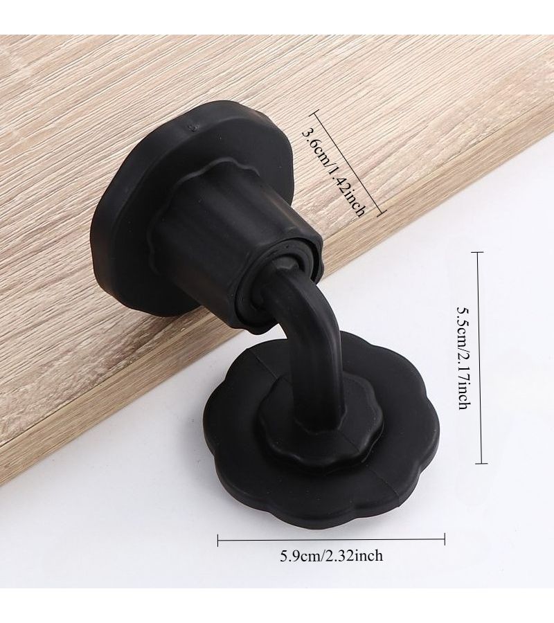 Black 2 Pack Silent Door Stopper Suction Anti Collision Device For Bathroom Bedroom - Image 5