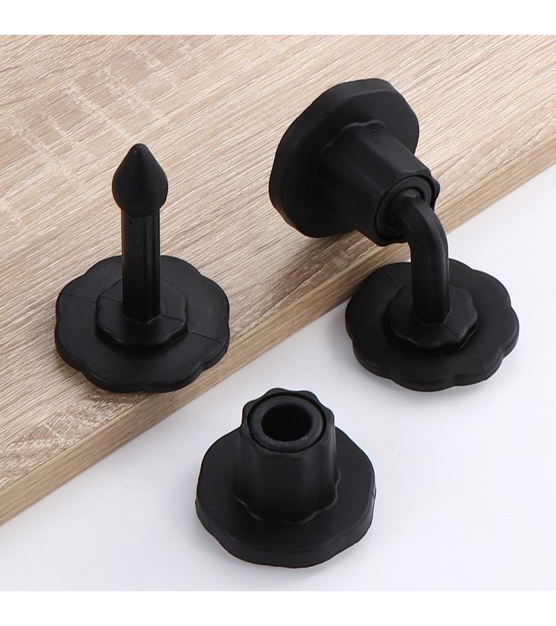 Black 2 Pack Silent Door Stopper Suction Anti Collision Device For Bathroom Bedroom - Image 2