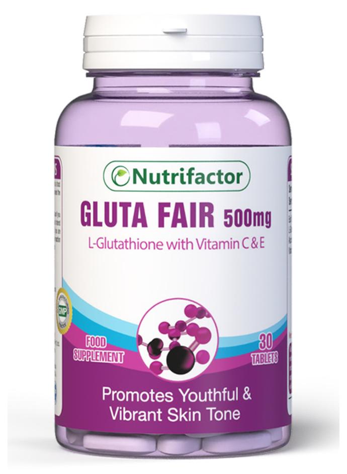 نيوتريفاكتور جلوتافير - يعزز لون البشرة الشبابي والنابض بالحياة - الجلوتاثيون L مع فيتامين C وE - 30 قرصًا - Image 1