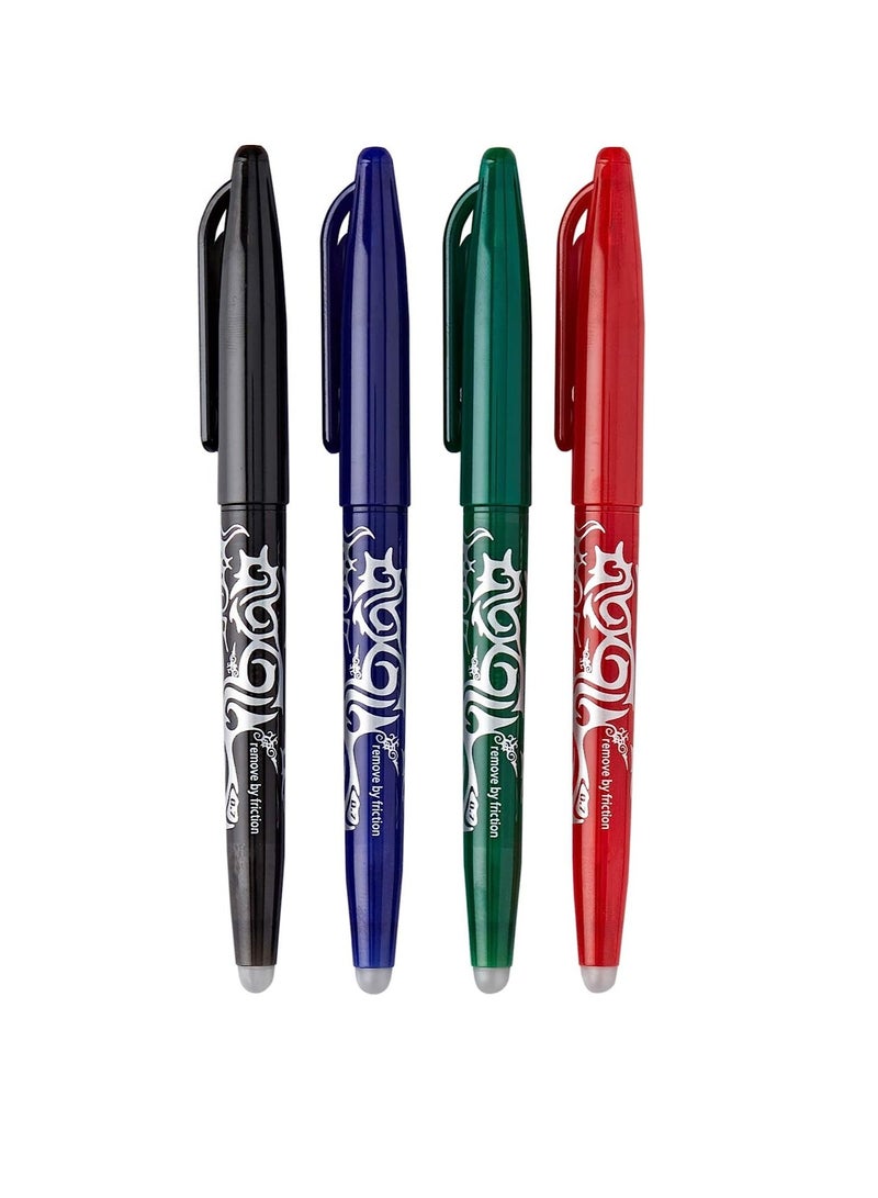 PILOT 4-Piece Frixion Erasable Ball Pen 0.7mm Tip Multicolour