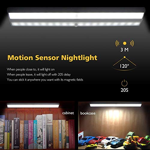 LEPOTEC Wireless Motion Sensor Cabinet Lights 10-LED USB Rechargeable Closet Lights LED Under Cabinet Lighting for Wardrobe/Drawer/Stairs/Cupboard/Counter/Pantry/Stairs,Stick On Anywhere,2 Pack,White Light - Image 5