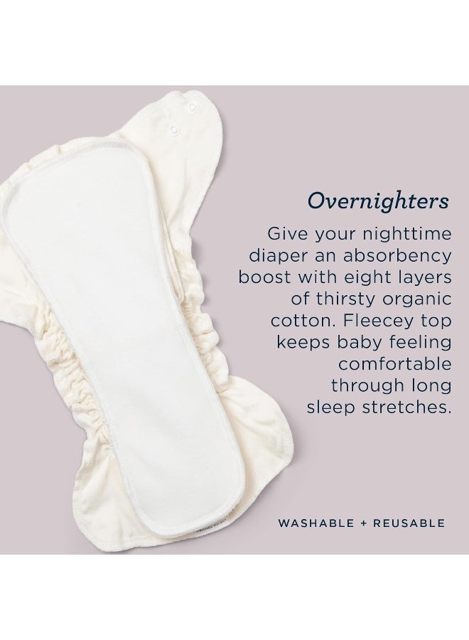 Esembly Overnighters, Cloth Nappy Doubler, Absorbency Booster, Reusable Organic Cotton Nappy Liner for Nighttime or Heavy Wetters, Super Thirsty Cloth Nappy Insert, One Size, Pack of 4 - Image 3