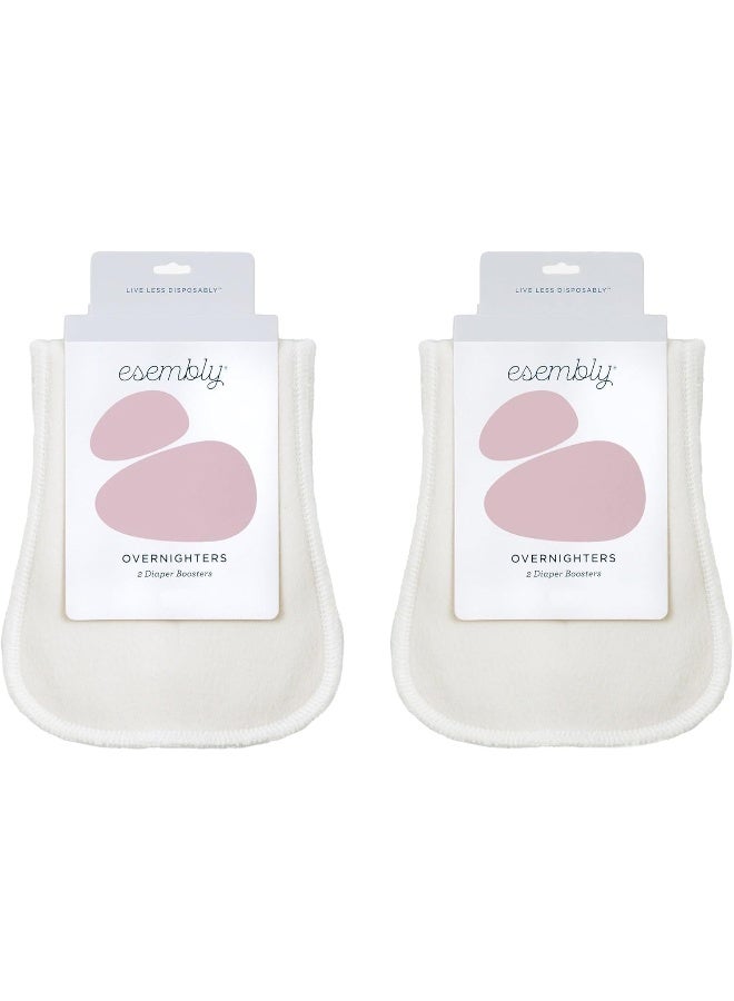 Esembly Overnighters, Cloth Nappy Doubler, Absorbency Booster, Reusable Organic Cotton Nappy Liner for Nighttime or Heavy Wetters, Super Thirsty Cloth Nappy Insert, One Size, Pack of 4 - Image 1