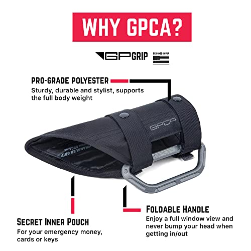 GPCA - GP Grip LITE Grab Handle, Aluminum Metal Patented Roll Bar for Jeep Wrangler 4xe, JL, JT, JK, Sport, Sahara and Rubicon 4DR/2DR 2007-2023, 1 Pair, Metallic - Image 3