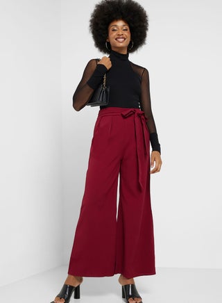 Wide Leg Belted Pants