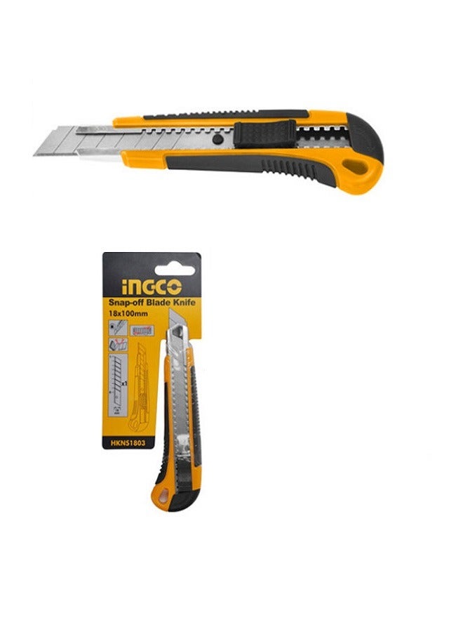 INGCO Snap-Off Blade Knife Yellow/Black/Silver - Image 2