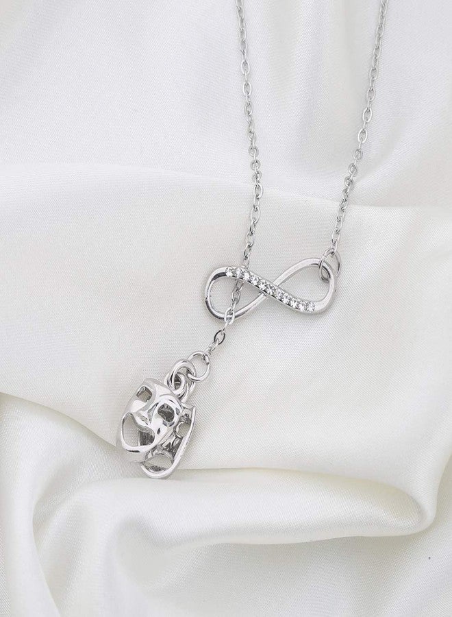 Gzrlyf Comedy and Tragedy Mask Y Necklace with Card Drama Masks Necklace Drama Masks Jewelry Theater Gifts (Y Necklace) - Image 3