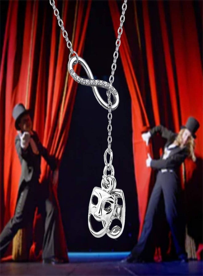 Gzrlyf Comedy and Tragedy Mask Y Necklace with Card Drama Masks Necklace Drama Masks Jewelry Theater Gifts (Y Necklace) - Image 5