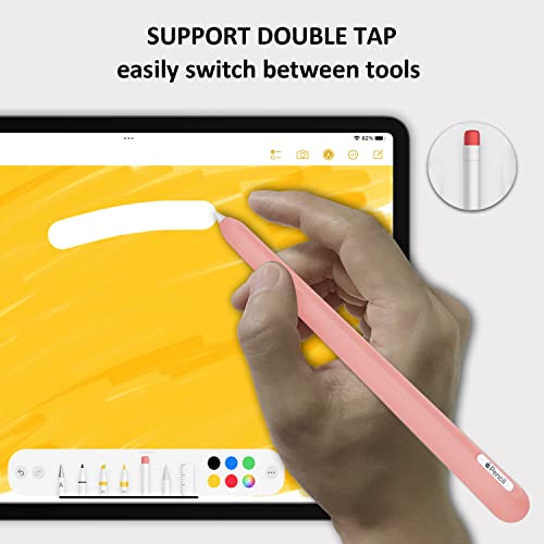 DAUROTA Slim Soft Silicone Pencil Case Sleeve Compatible with Apple Pencil Pro & 2nd Gen, Non-Slip Grip Holder for iPad (Pink) - Image 3