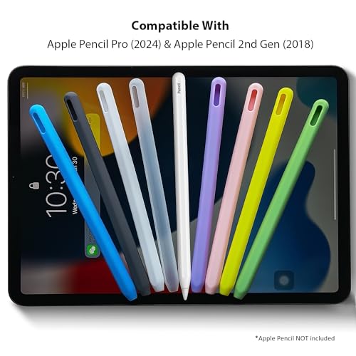 DAUROTA Slim Soft Silicone Pencil Case Sleeve Compatible with Apple Pencil Pro & 2nd Gen, Non-Slip Grip Holder for iPad (Pink) - Image 2