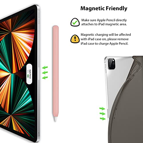 DAUROTA Slim Soft Silicone Pencil Case Sleeve Compatible with Apple Pencil Pro & 2nd Gen, Non-Slip Grip Holder for iPad (Pink) - Image 4