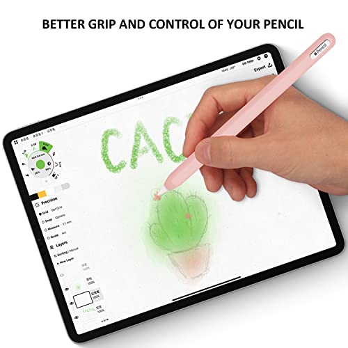 DAUROTA Slim Soft Silicone Pencil Case Sleeve Compatible with Apple Pencil Pro & 2nd Gen, Non-Slip Grip Holder for iPad (Pink) - Image 5