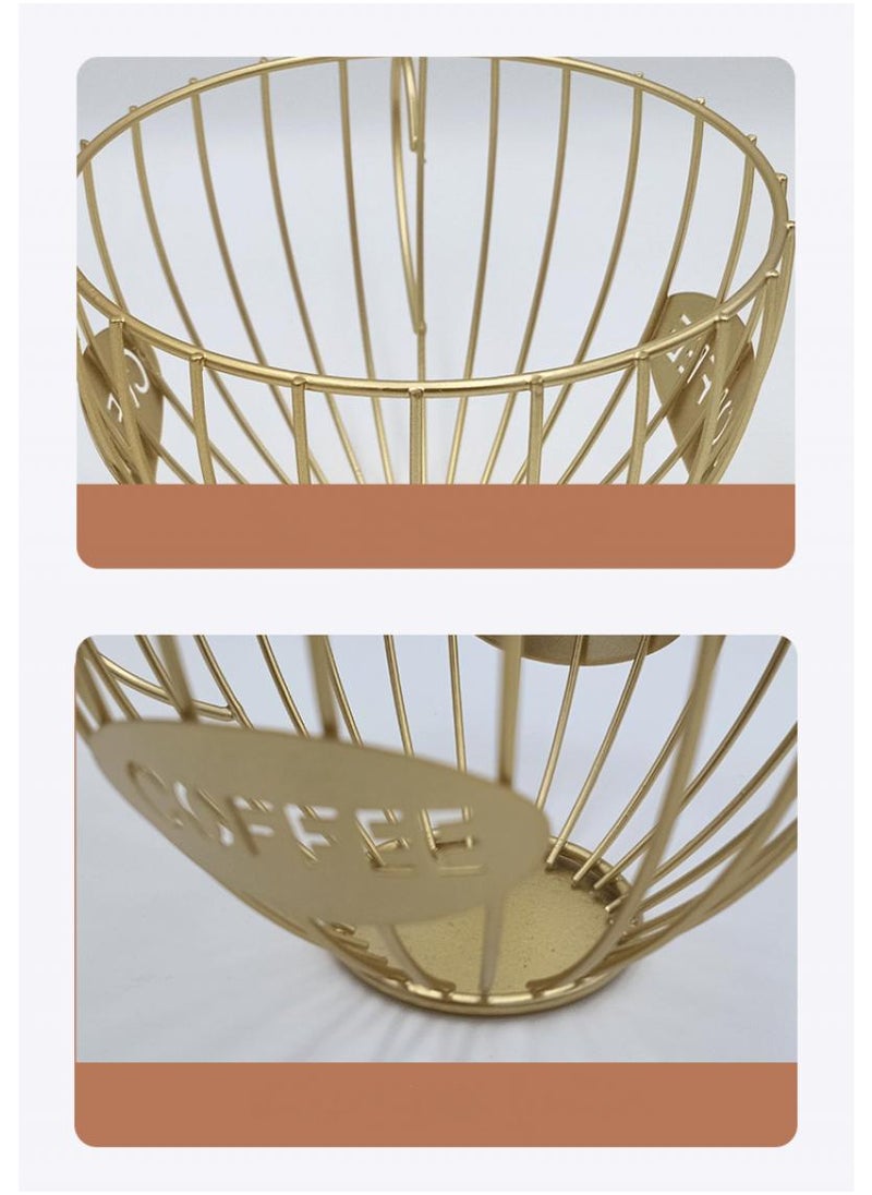 General - 1 Pcs Cofffee Capsule And Tea Bag Holder Gold - Image 1