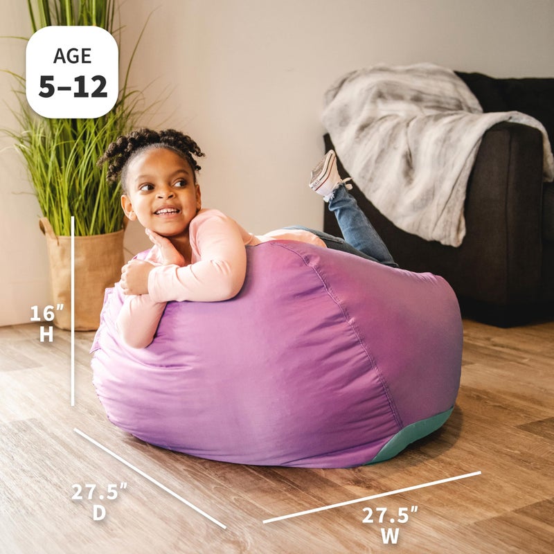 Big Joe Classic Bean Bag Chair for Kids Bedroom and Reading Nook, Easy-Clean Radiant Orchid, Durable Nylon Polyester Blend, 2 feet Refillable - Image 2