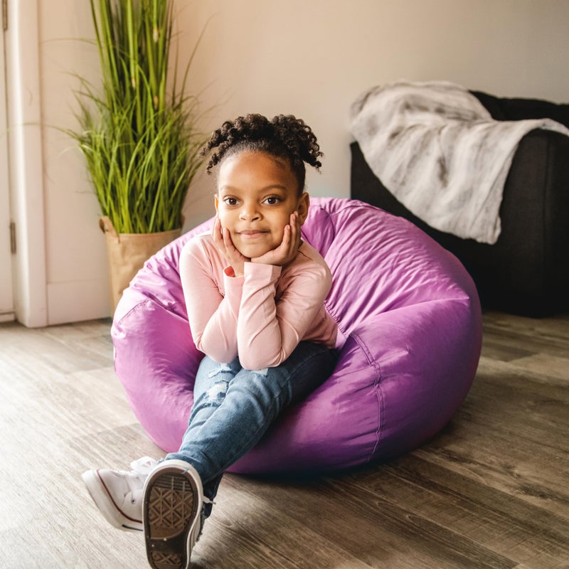 Big Joe Classic Bean Bag Chair for Kids Bedroom and Reading Nook, Easy-Clean Radiant Orchid, Durable Nylon Polyester Blend, 2 feet Refillable - Image 5