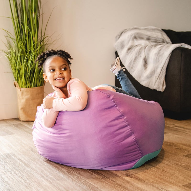 Big Joe Classic Bean Bag Chair for Kids Bedroom and Reading Nook, Easy-Clean Radiant Orchid, Durable Nylon Polyester Blend, 2 feet Refillable - Image 3