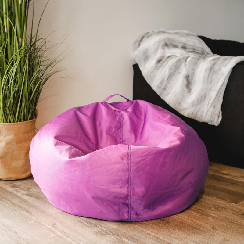 Big Joe Classic Bean Bag Chair for Kids Bedroom and Reading Nook, Easy-Clean Radiant Orchid, Durable Nylon Polyester Blend, 2 feet Refillable - Image 4