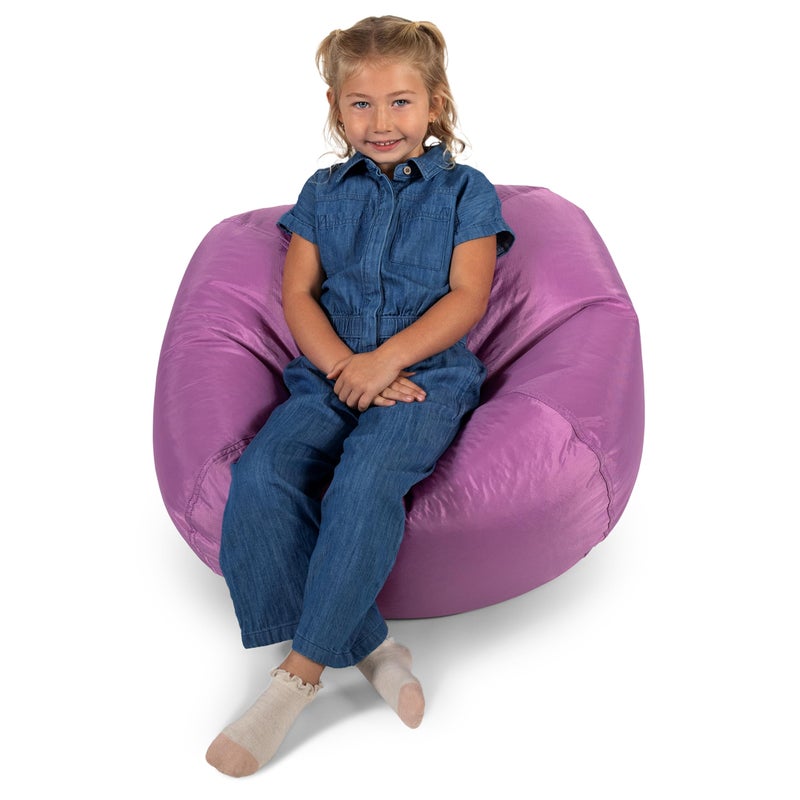 Big Joe Classic Bean Bag Chair for Kids Bedroom and Reading Nook, Easy-Clean Radiant Orchid, Durable Nylon Polyester Blend, 2 feet Refillable - Image 1