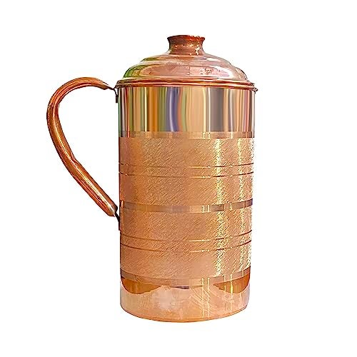 Adoko Pure Copper Water Jug 1.5 Litre with 1 Copper Glass (300ml) | Ayurvedic Copper Pitcher Set for Drinking & Storage for Health & Wellness - Image 5