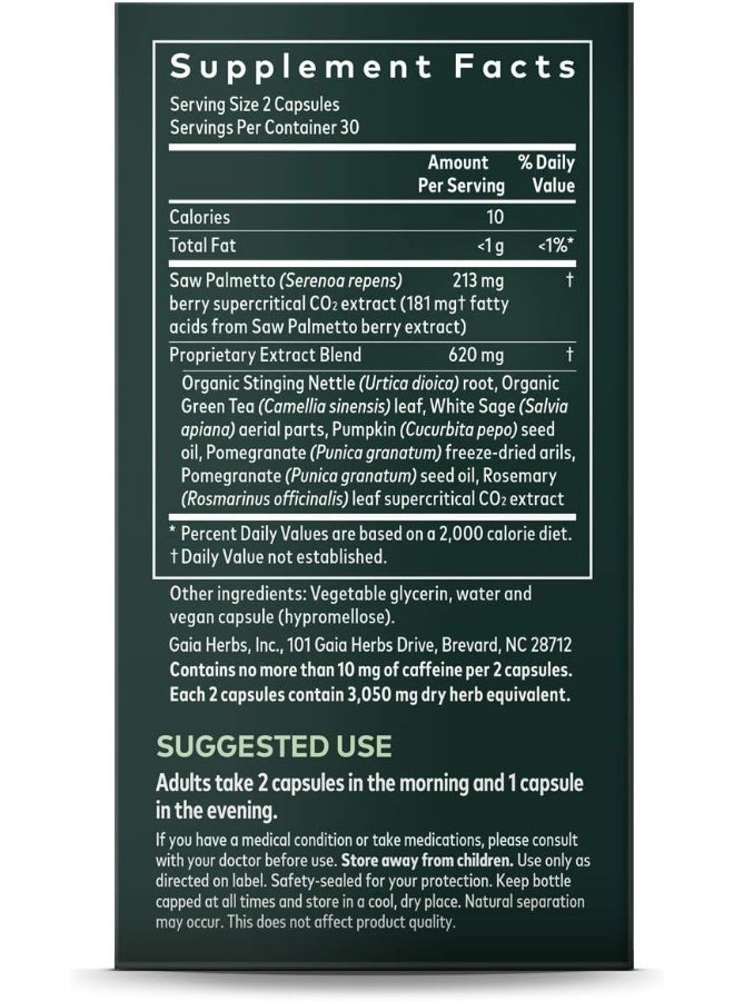 Gaia Herbs Prostate Health And Function For Men 60 Vegan Liquid Phyto-Capsules 20-Day Supply - Image 5