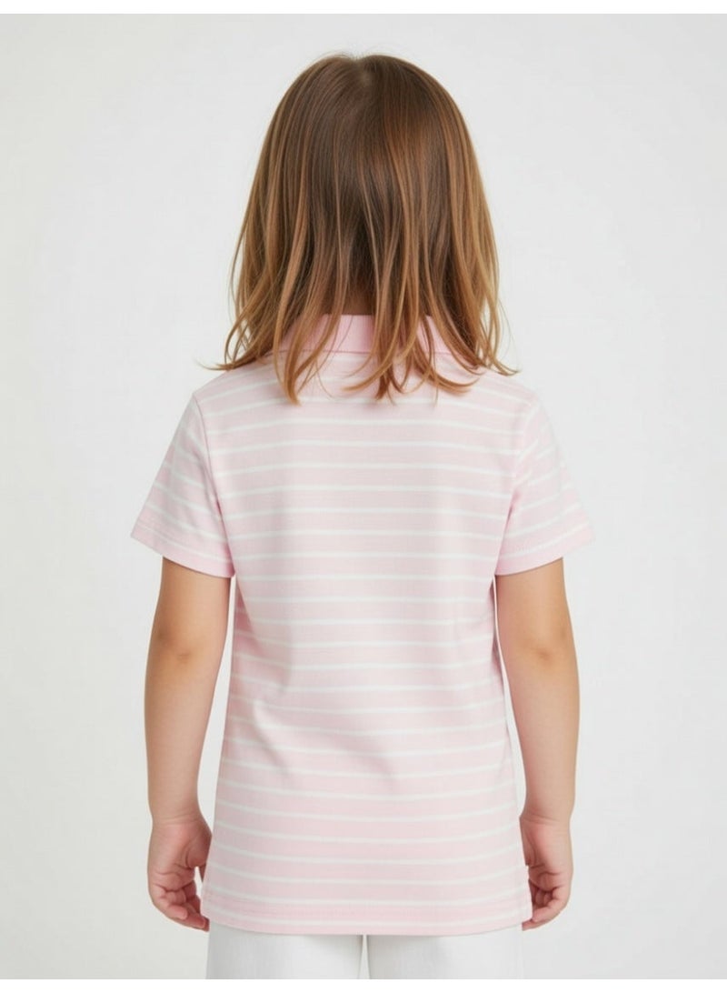 Disney Princes | Girls Polo T-Shirt | Pink - Image 3