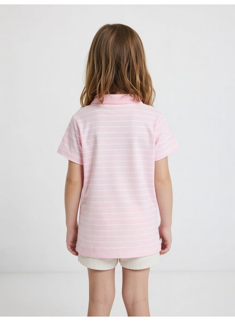 Disney Princes | Girls Polo T-Shirt | Pink - Image 2