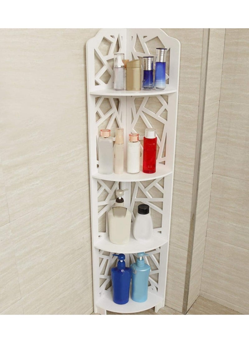 LINGWEI - Corner Shelf Bathroom Corner Stand Storage Cabinet 4 Tier Bathroom Organizer Perfect For Bathroom Storage Small Shelf - Image 1