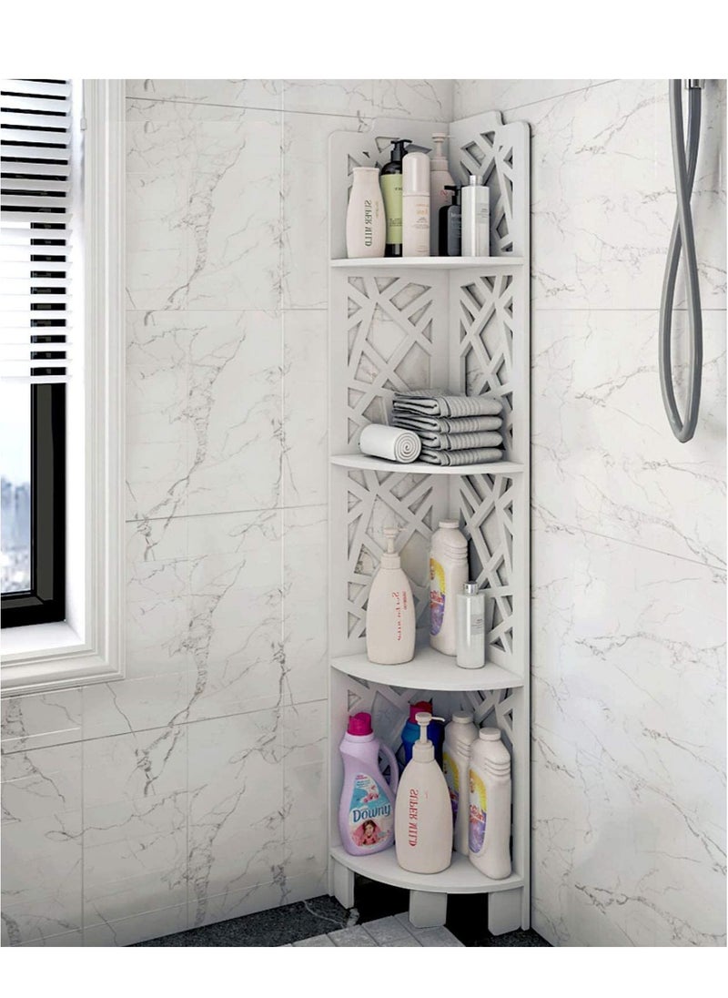 LINGWEI - Corner Shelf Bathroom Corner Stand Storage Cabinet 4 Tier Bathroom Organizer Perfect For Bathroom Storage Small Shelf - Image 1
