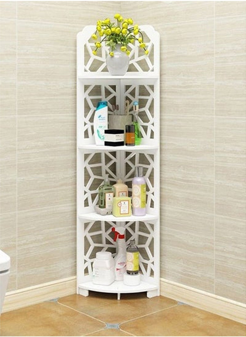 LINGWEI - Corner Shelf Bathroom Corner Stand Storage Cabinet 4 Tier Bathroom Organizer Perfect For Bathroom Storage Small Shelf - Image 1