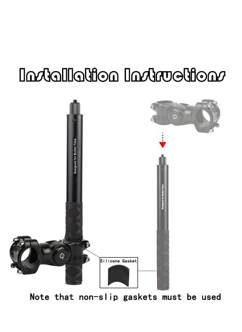Generic - Motorcycle Handlebar Camera Mount for Invisible Selfie Stick Compatible with GoPro DJI Osmo Action Insta360 ONE X3/X2/X/RS/R Bike Bicycle Tracking Shooting Sports Camera Bracket - Image 1