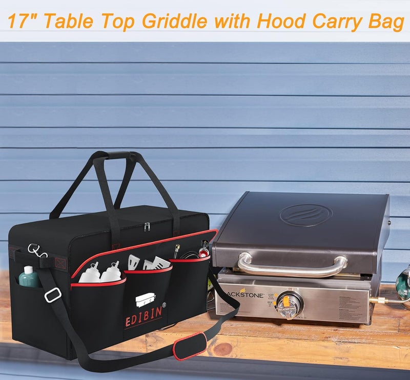 EDIBIN 17 Inch Tabletop Griddle Carry Bag,Griddle Bag Fit for Blackstone 17 Inch Tabletop Griddle with Hood (17 Inch Tabletop Griddle Bag) - Image 3