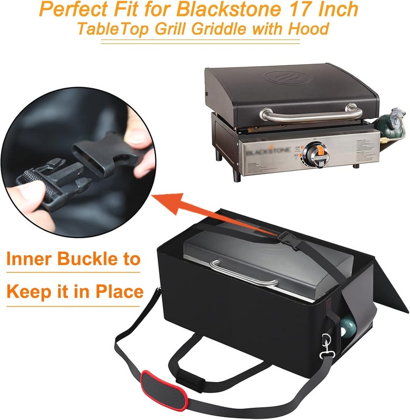 EDIBIN 17 Inch Tabletop Griddle Carry Bag,Griddle Bag Fit for Blackstone 17 Inch Tabletop Griddle with Hood (17 Inch Tabletop Griddle Bag) - Image 2