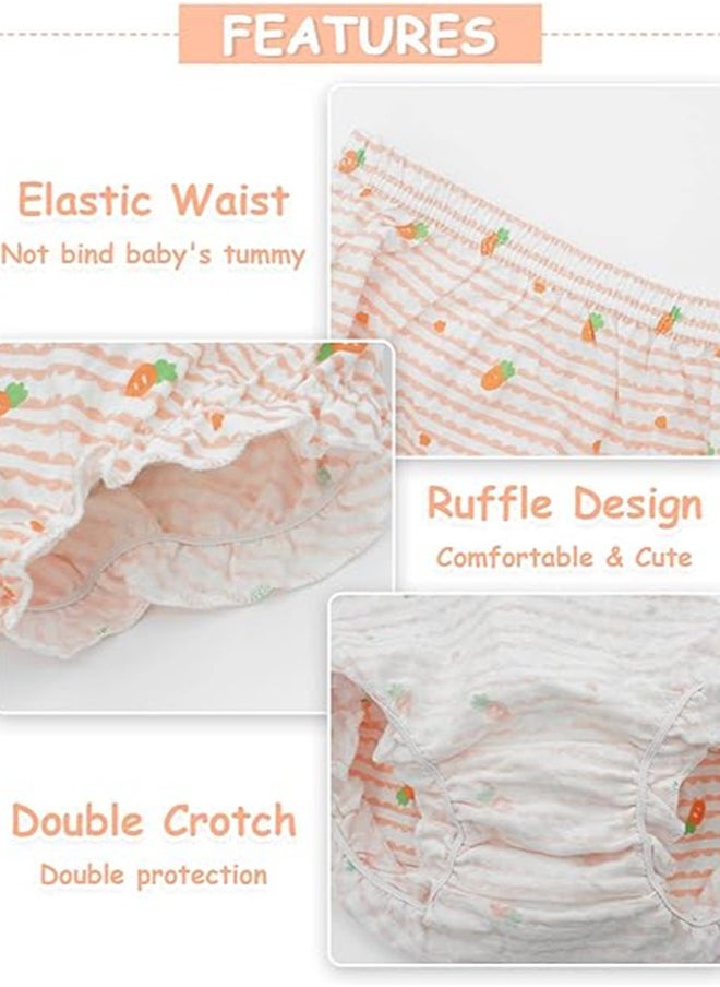 Gonice Baby Girls Cotton Bloomers Toddler Cute Ruffle Diaper Cover Soft Assorted Underwear Breathable Panties 4 Pack  - Image 3