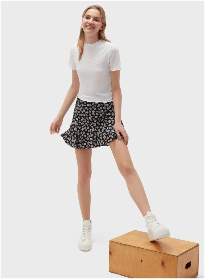 Ovs Printed Ruffle Hem Skirt