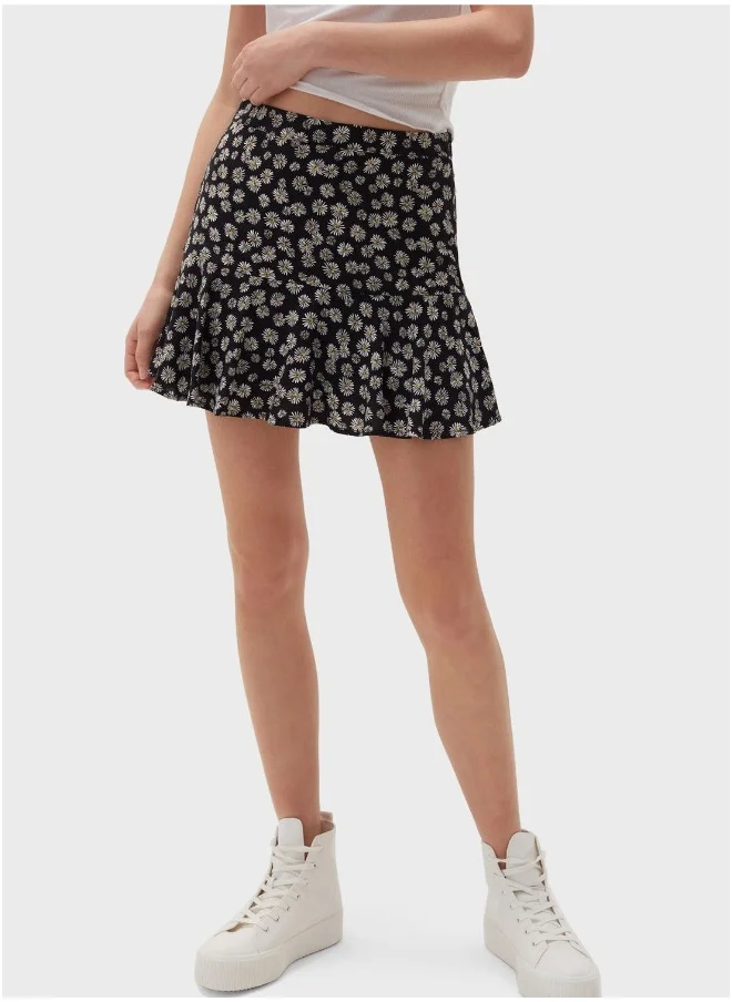Ovs Printed Ruffle Hem Skirt