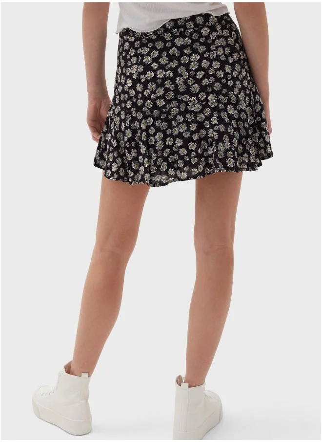 Ovs Printed Ruffle Hem Skirt