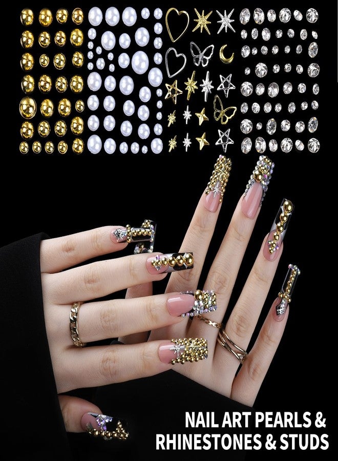 FANDAMEI FAMDAMEI 24 Grid Nail Charms, Nail Art Kit with Multi Shapes Nail Charms and Gems, Flatback AB Nail Rhinestones Gold Nail Pearls, Colorful 3D Hawaii Flowers Nail Jewels for DIY Nail Design for Crafts - Image 4