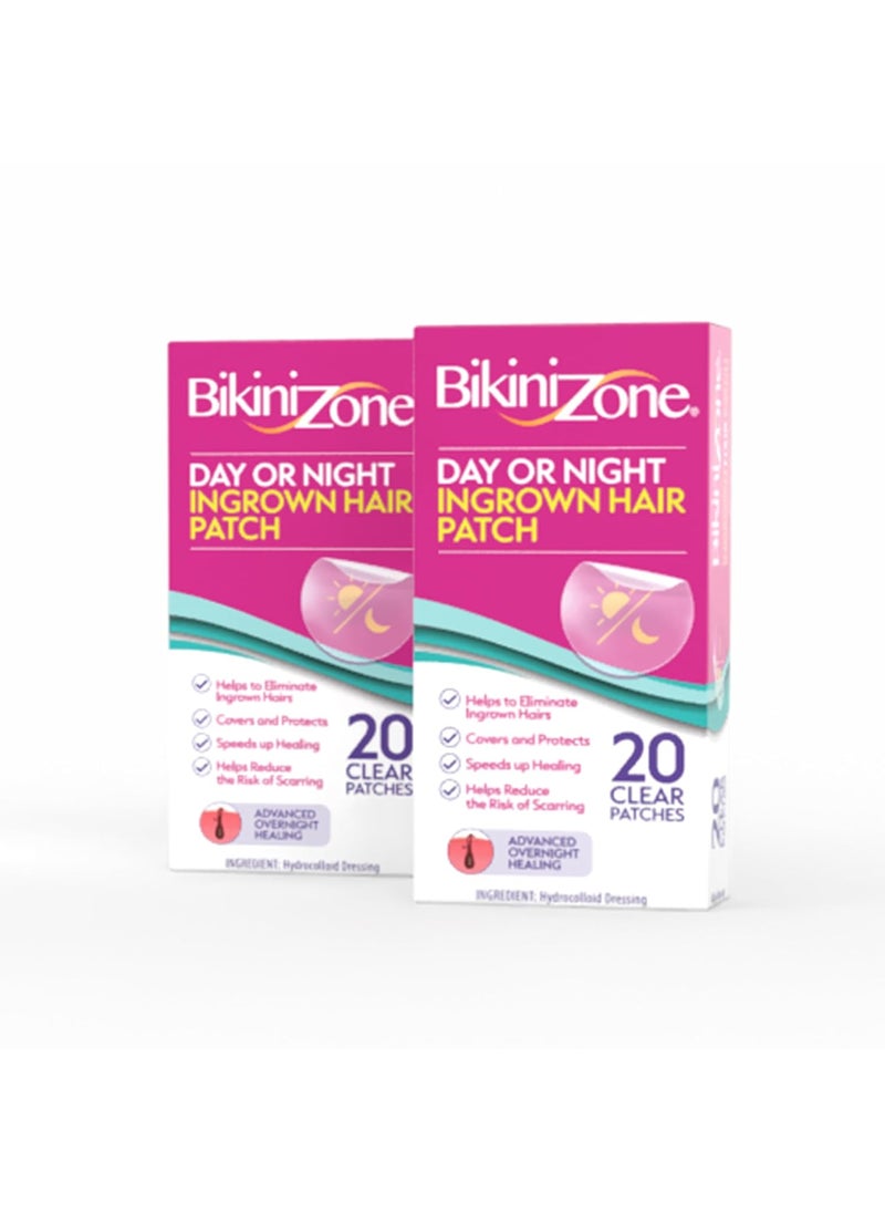 Bikini Zone Bikini Zone Ingrown Hair Patches Hydrocolloid Treatment for DayNight Use 20 Count 2 Pack 