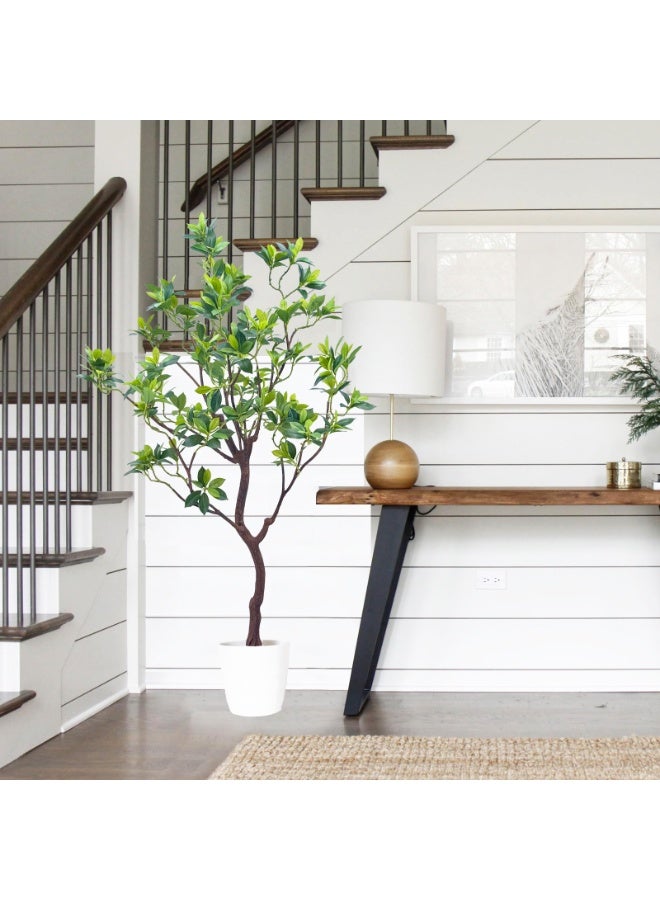 MirageBotanics 170cm Artificial Perfume Flower Trees, 5.6ft Tall Fake Tree with Natural Curved Trunk, Lush Faux Tree for Indoor Outdoor Home Decor, Living Room, Office & Patio Decor - Image 4