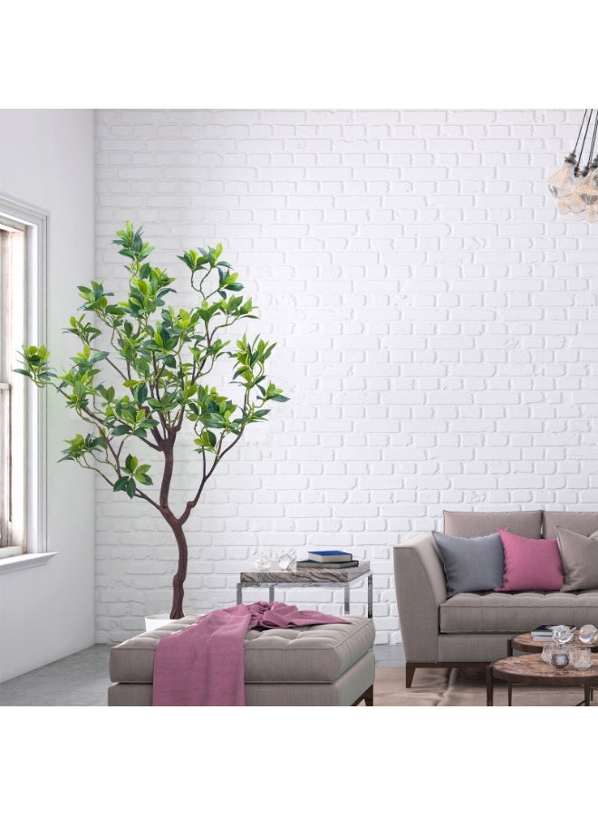 MirageBotanics 170cm Artificial Perfume Flower Trees, 5.6ft Tall Fake Tree with Natural Curved Trunk, Lush Faux Tree for Indoor Outdoor Home Decor, Living Room, Office & Patio Decor - Image 2